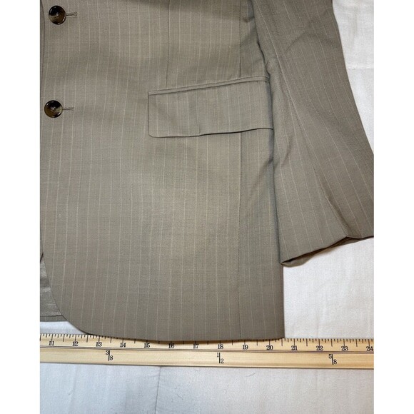 JOS A. Bank Beige Pinstripe Sport Blazer‎ Coat Men's SIZE 40R - Picture 9 of 11